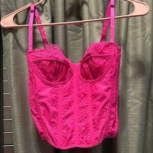 SHEIN Fuchsia Lace Bustier